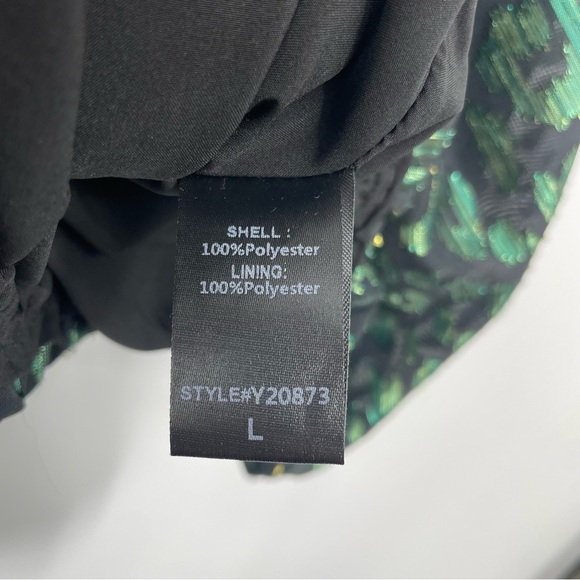 Do+be green cheetah leopard one shoulder top Sz L - Picture 4 of 7